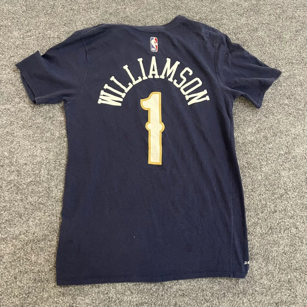 Nike T-Shirt Mens Size S Navy Blue Zion Williamson New Orleans Pelicans Dri-Fit
